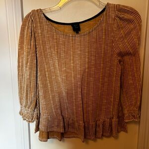 Brown Striped Women's Top